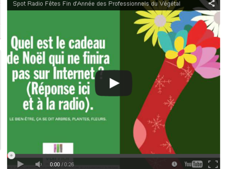 Fêtes de Noël et de fin d'année : Campagnes Radio Val'hor Horticulture générale 